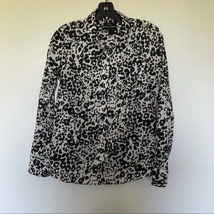 JCrew Button Down Top in Leopard Print